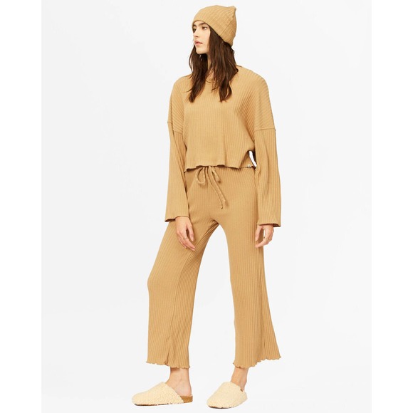 Billabong Women's Keep Loungin Rib Knit Relaxed Long Sleeve Shirt Top in X-Large - Picture 2 of 5